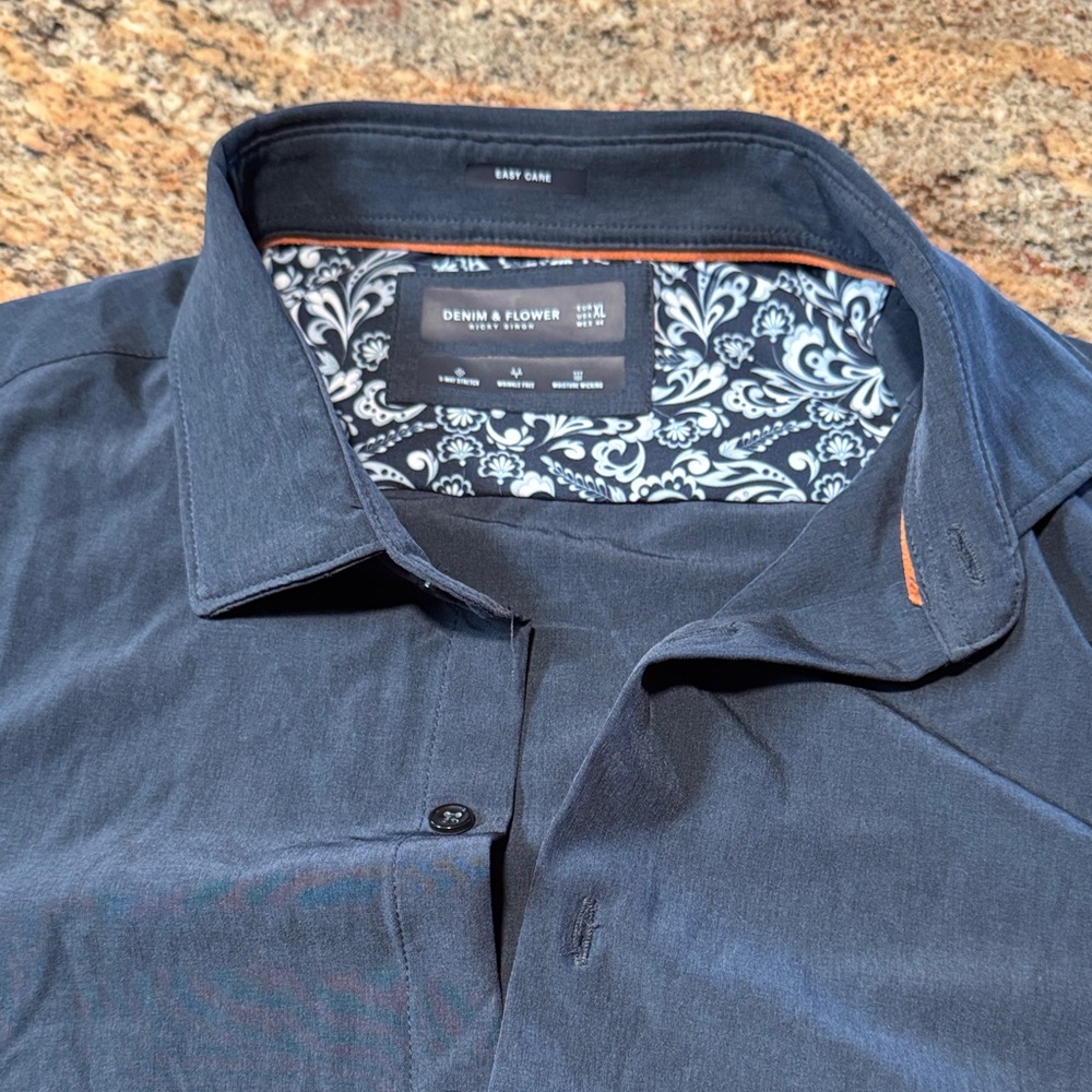 Denim & Flower Men's Dark Blue Casual Shirt